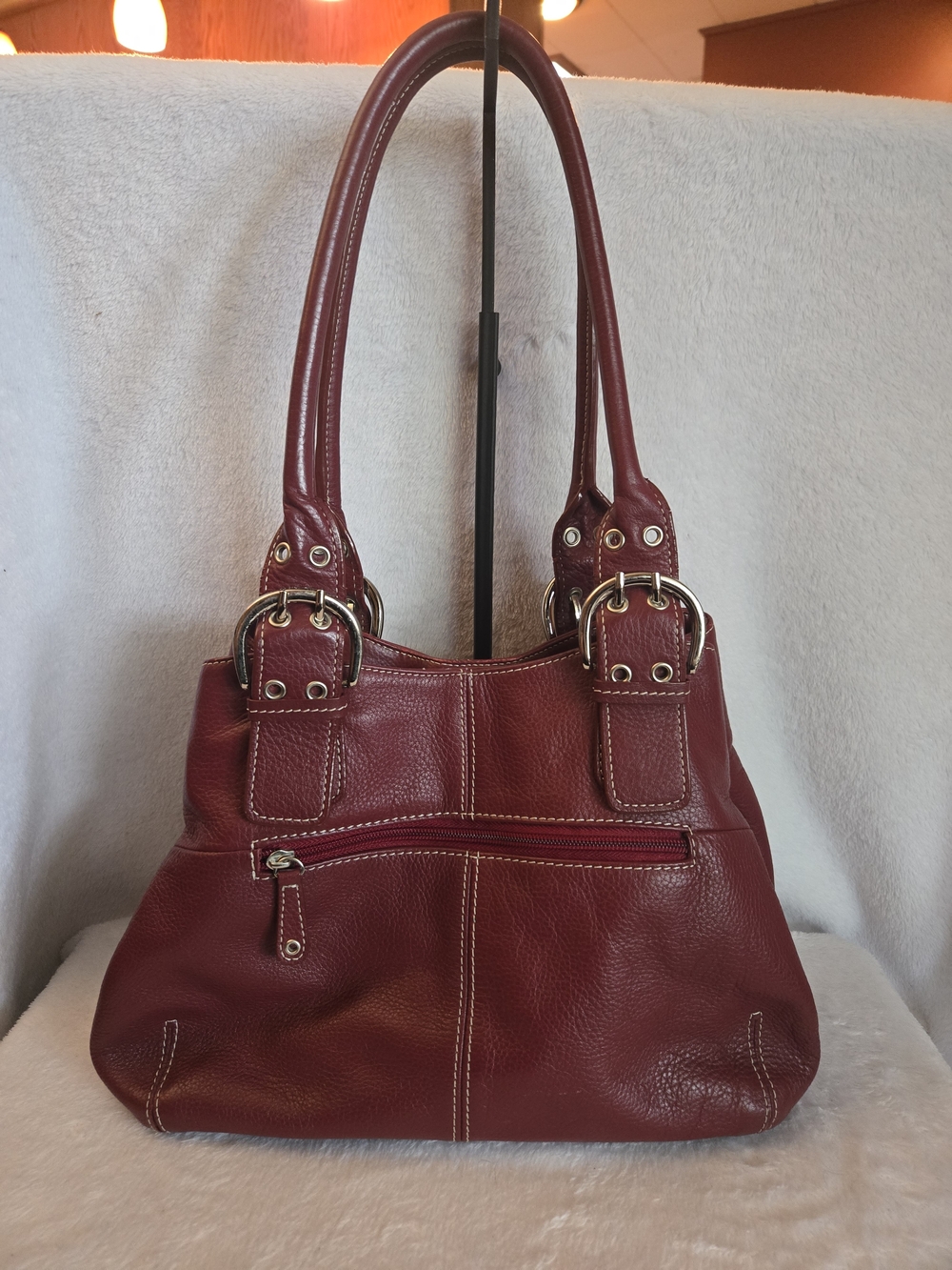 Tignanello Red Leather Shoulder Bag
